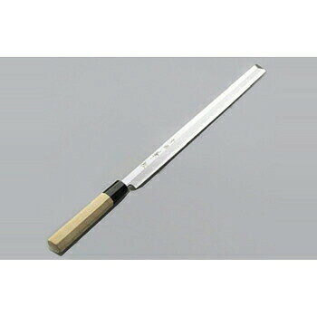 蛸引庖丁 27cm 青二鋼 兼松作●刃渡寸法:27cm●庖丁は片刃、右仕様となります。●兼松作青鋼●青二鋼本霞研●本職用の和庖丁で、切れ味の持続性に優れた最高級の料理庖丁です。