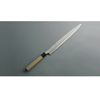 柳刃庖丁 27cm 銀三鋼 兼松作●刃渡寸法:27cm●庖丁は片刃、右仕様となります。●兼松作銀三鋼●従来の和庖丁と同じ製法で素材を錆に強い特殊鋼に替えた新しい感覚の和庖丁です。