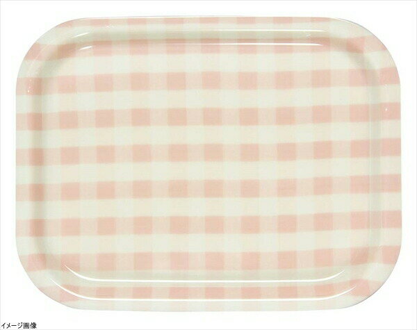 Rトレー ミルキーチェック(L)ピンク(ノンスリップ加工)