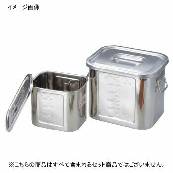 角キッチンポット 目盛付 手付 18-8（ステンレス） 22型