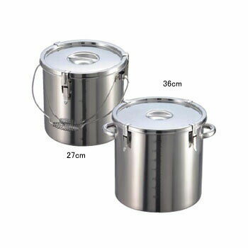 パッキン寸胴鍋 吊付 目盛付 18-8（ステンレス） 27cm