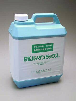 容量(L)4質量(kg)4.54次亜塩素酸ナトリウム（食品添加物殺菌料）成分: 次亜塩素酸ナトリウム6%溶液●食品添加物・殺菌料で飲用水・食品及び機器具・床の殺菌、 漂白に優れた効果を発揮します。●鉄・ブリキ・銅などの金属には使用しないでください。●調理器具の殺菌:水10Lに対しバイゲンラックス10～20ml●メーカーより直送品になります。●代引きが出来ません。