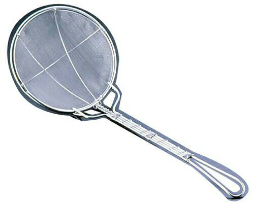 18-8 強力プレス 丸カス揚げ 細目（40メッシュ）18cm （AKS3305）