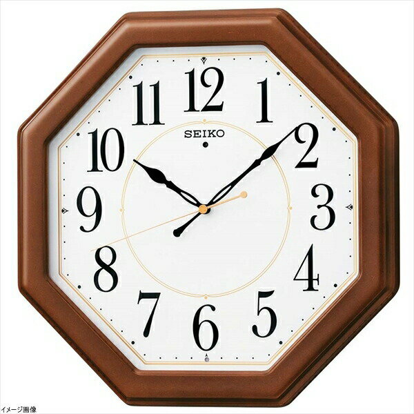 セイコー クロック 掛け時計 電波 アナログ 八角型 木枠 茶 木地 KX389B SEIKO(3.0)