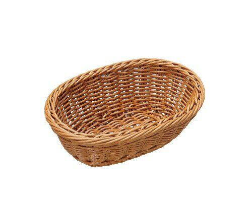 樹脂バスケット 小判型 茶 91－066B （WBS7606）