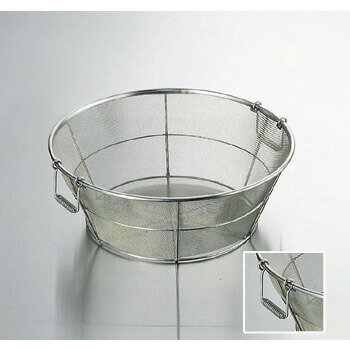 不锈钢制 - 揚ザル 細目11メッシュ 手付 18-8（ステンレス） BK 45cm