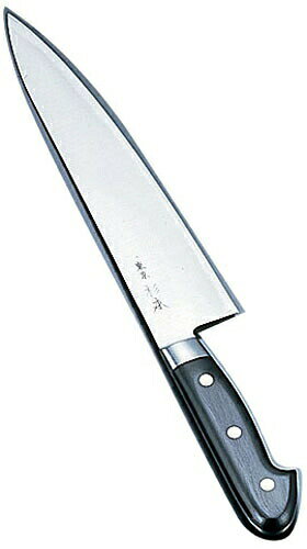 サイズ(cm)24メーカー品番CM2124全長(mm)375質量(g)225背厚(mm)2.4杉本 CM鋼（クローム・モリブデン鋼）従来の炭素鋼の製品に、クロームモリブデンを含有させました。サビにくく切れ味・研磨性・硬度とも炭素鋼の製品に劣らない商品です。※包丁の表示サイズは、すべて刃渡り寸法となっております。