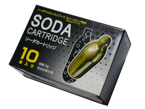 日本炭酸瓦斯 10本入り ） ソーダカートリッジ 取替用 ソーダバルブ 日本炭酸ガス （泡マスター、エスプーマ、デラックス ソーダサイフォン用）