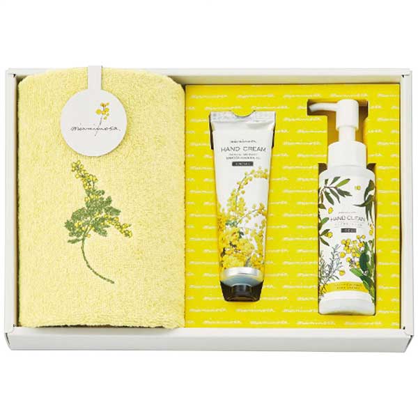 オオタ ミアミモザ ウォッシュタオル＆コスメセット クリーム MMC10451C(クリーム)