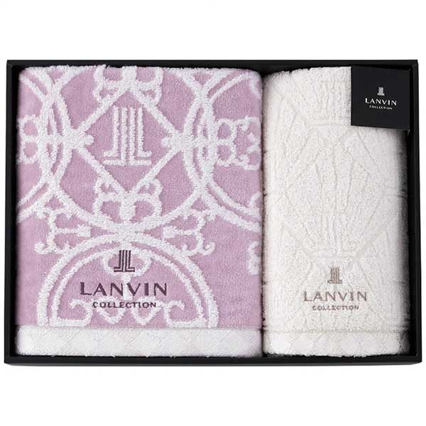 Towel - 昭和西川 ランバン バス・フェイスタオルセット パープル 22709-24160-601(パープル)