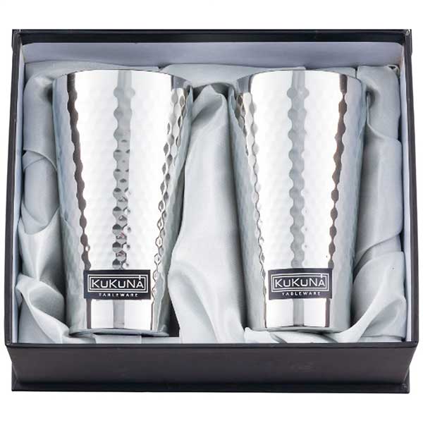 apide ククナ ステンレスタンブラー350ml2客セット(ミラー、槌目仕上げ) KKN-MT350W(3)