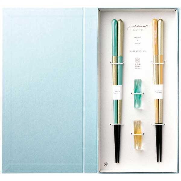 イシダ イシダ ブックケース ヴェール 箸置付ペア箸セット 63183