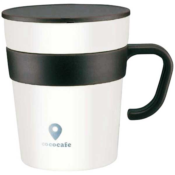 カクセー ココカフェ 真空二重取手付マグカップ250ml(ホワイト) CC-16