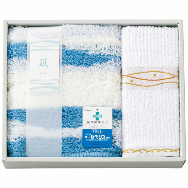 ●バスマット：抗菌防臭・吸水速乾・裏面：すべりにくい加工・波をイメージ・凹凸のある織柄のマットです●箱サイズ：31×25×6cm●現品サイズ・内容：40×55cmバスマット1枚・アクリル100％・34×82cmフェイスタオル1枚・綿100％...