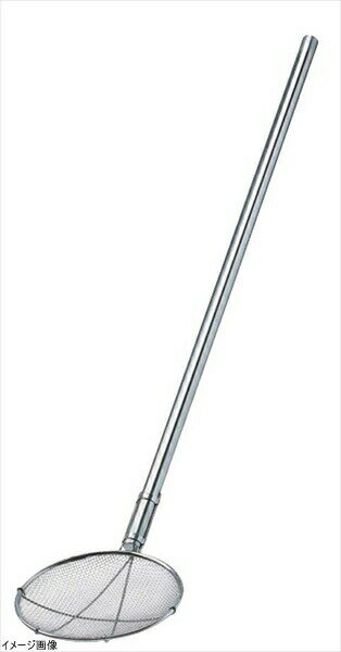 TS 18-8 パイプ柄丸型給食用すくい網短柄 24cm 2.5メッシュ