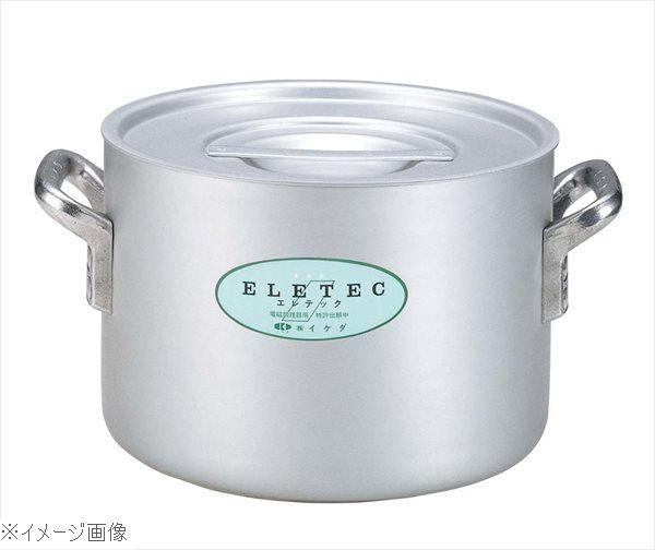 ●電磁調理器に最適な業務用鍋アルミエレテックシリーズ●優れた耐久性を持ち、熱伝導がよく、鍋全体に平均して熱が回ります。●底板厚：6.0mm●水だけで、ガンコな油汚れがきれいに落ちる●IKDエコクリーンシリーズは、親水性を持つ無機系塗料焼付塗装による強力な防汚効果を持ったゼロクリア加工を施した環境に優しい製品です。●200V電磁調理器は非常にパワーがある為、鍋の変形防止,安全面からボリュームは中以下で、鍋の状態、内部の温度には細心の注意をお願いします。外寸(mm)φ308 底径：270 内寸(mm)φ300 深さ：200 重量3.8kg 容量13L