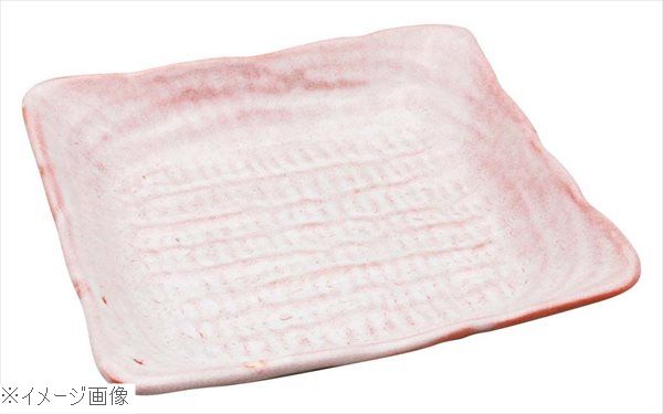 アルセラム強化食器 赤楽正角皿 EC9－48