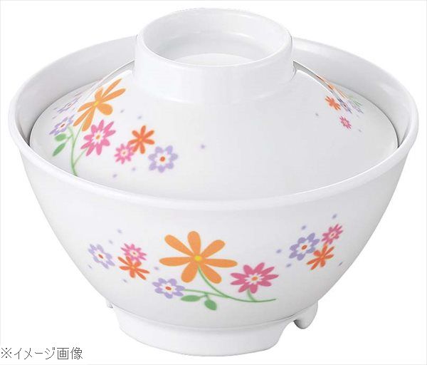 メラミン食器 花束（ブーケ）ごはん丼（蓋）大 BU－57B