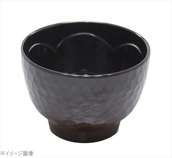 メラミン 亀甲吸物椀 身 溜内黒 GW－363TM－B