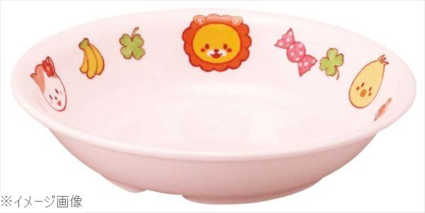 メラミン子供食器 みんなともだち。深皿 YME－1 ピンク