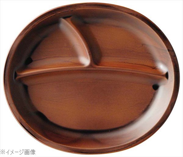 耐熱ヴィラプレート チーク刷毛目 1201719