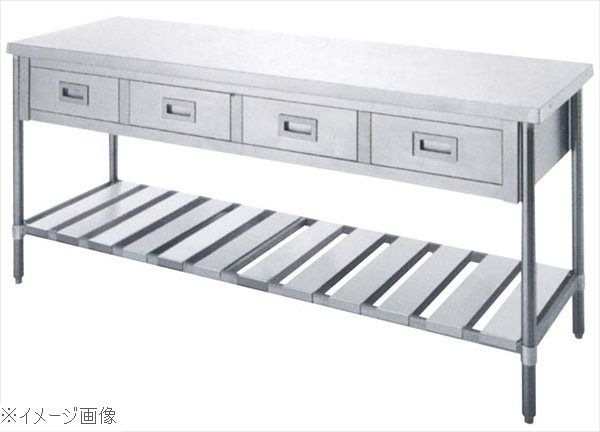 パイプ脚 作業台 引出付 UTU-186-4D バックガード無