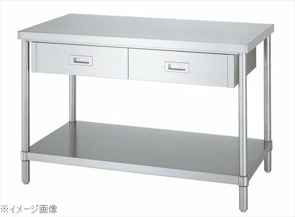 パイプ脚 作業台 ベタ棚仕様 片面引出付 WDB－7545