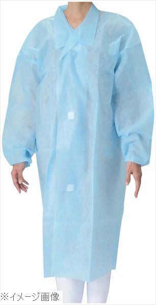 不織布 ガウンブルー（50枚入）マジックテープ付 L