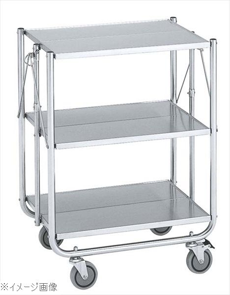 ●キャスター:自在×4(二輪ストッパー付)●棚間隔:303mm外寸(mm)650×456×H874 折りたたみ時：650×320×H1043 キャスター：φ100