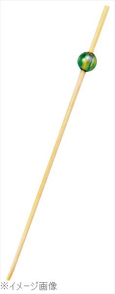 竹製 ビーズピックス 9cm グリーン（50本入）09497