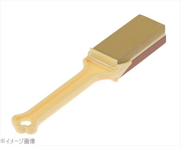 ●手軽に楽しく上手に水なしで素早く研げる。●5回位軽くこするだけ。●両面使える便利な砥石です。●仕上(茶色):#1000●超仕上(黄色):#3000外寸(mm)砥石：64×28×H16