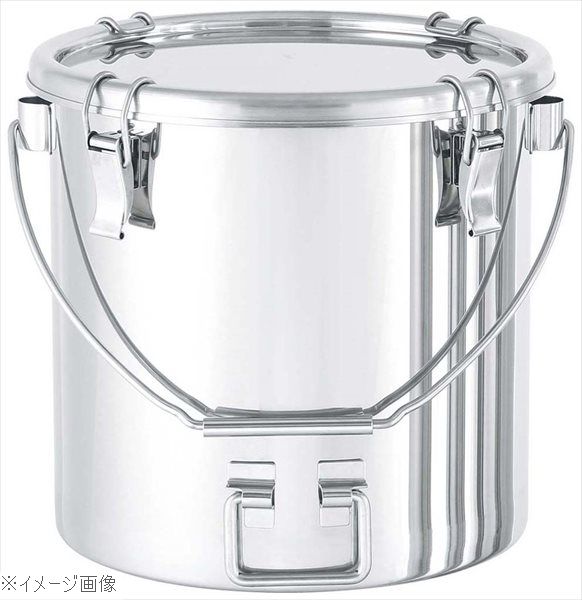 18-8（ステンレス）下部折りたたみ取っ手付密閉容器（キャッチクリップ式）吊付CTBDF30cm