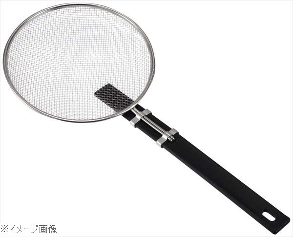TS 18-8（ステンレス） 黒柄 そば揚 横型 24cm 10179