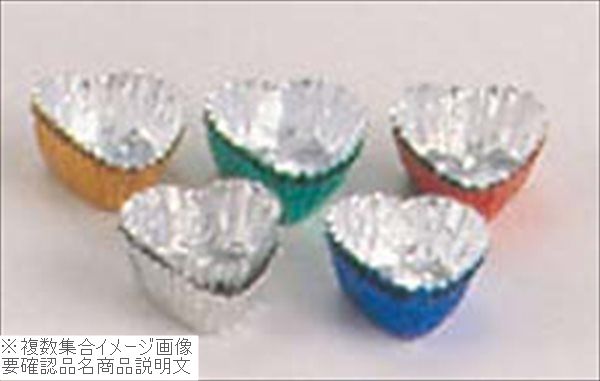 アルミ チョコカップ（1000枚入）ハート型 緑