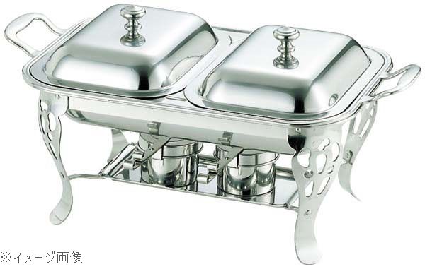 UK 18-8（ステンレス） 共柄 角チューフィングディッシュ ダブル用蓋（1枚）22インチ