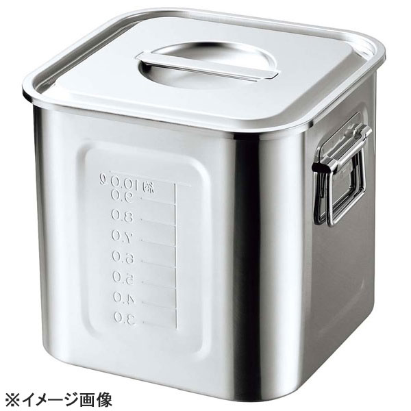 18-8目盛付角型キッチンポット21cm手付