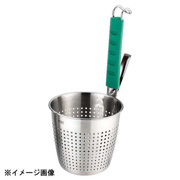 Bamboo Baskets, Bowls - UK 18-8 シリコン柄 カラーハンドルてぼ L グリーン
