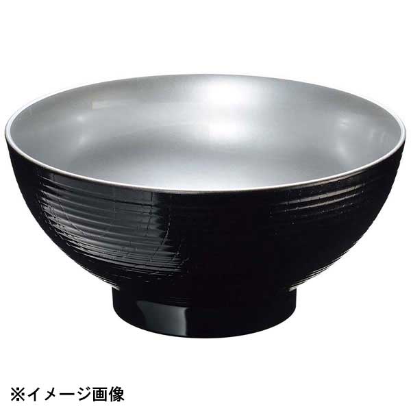 耐熱6.5寸乱筋木目丼 外黒内光銀