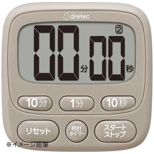 ドリテック 時計付き大画面タイマー T-612BE ベージュ