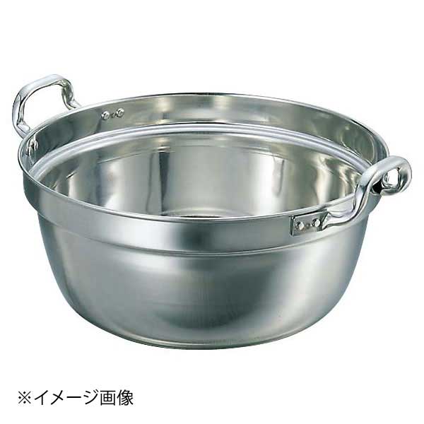 ●IH調理器対応になります。●200V電磁調理器は非常にパワーがある為、鍋の変形防止・安全面からボリュームは中以下で、鍋の状態、内部の温度には細心の注意をお願いします。【外寸】φ400mm【内寸】390×深さ：170mm【重量】2.2kg【容量】11L【材質】NBステンレスガス火・IH対応【対応熱源】ガス火・IH対応