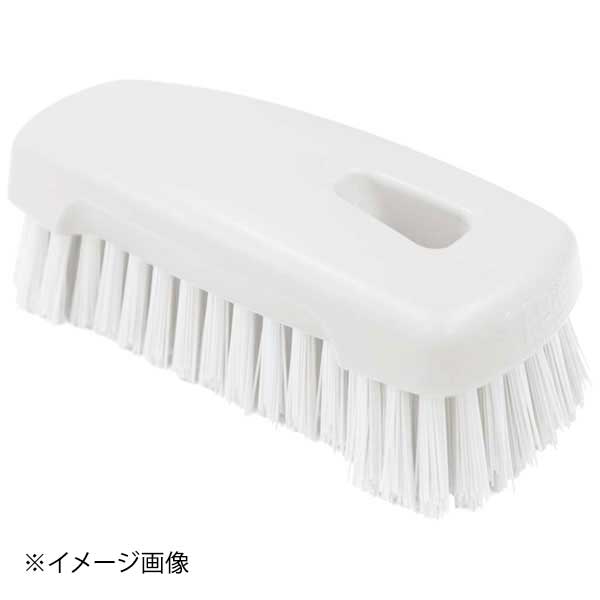 ●高耐熱性素材を使用。高温での消毒も可能になりバクテリアの繁殖を抑えることができます。●脱毛しにくい製造方法(植毛方法)を採用し、一般的に食品工場などで使用されている。衛生管理用ブラシ製品に求められる引張り強度基準をクリアしています。●まな板の洗浄に使いやすい、手にフィットするブラシです。●抜群のフィット感と手が滑りにくい丸みを帯びた形状により、手の小さい方でも持ちやすい!必要以上に力を入れることなく使用できるため、身体への負荷を軽減させます。それによって、清掃がしやすくなり、洗浄力UPにつながります。●ボディとブラシが同一色に。5色展開のため、使用箇所や衛生区域ごとの色分けが可能です。万が一ボディが欠けた場合でも、目視で発見がしやすい!●耐熱温度:120℃【メーカー型番】BCP-BBW【外寸】長さ120×幅：52×毛丈：25mm【内寸】線径：φ0.5mm【重量】133g【材質】ブラシ：PBT、台：ポリプロピレン【耐熱・耐冷温度】120℃【原産国】デンマーク【カラー】白