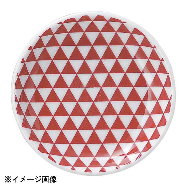 花伝 山格子 赤 10cm丸皿 52249010