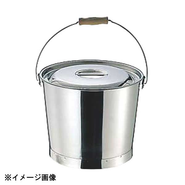 大屋金属 18-8プレスバケツ 20L(木柄取手) 092021
