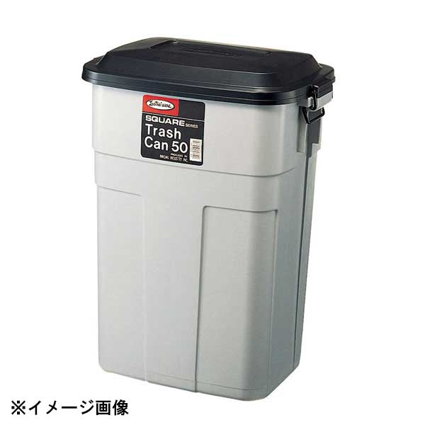 収納性の良い角型デザインのペール。100kgの加重が加わっても耐えられる堅牢な構造。ダウンロック式構造のフタを採用。●サイズ　外寸幅×奥行×高さ（容量）：455×320×H585mm（50L）●材質：本体・蓋:ポリプロピレン　ロック:スチー...