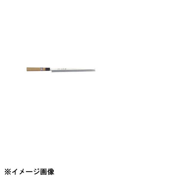 安来の白三鋼を使用し、本霞研を施した本職用の切れ味の鋭い和包丁です。●サイズ　刃渡：360mm●材質：白三鋼・本霞研・水牛柄●生産地：日本