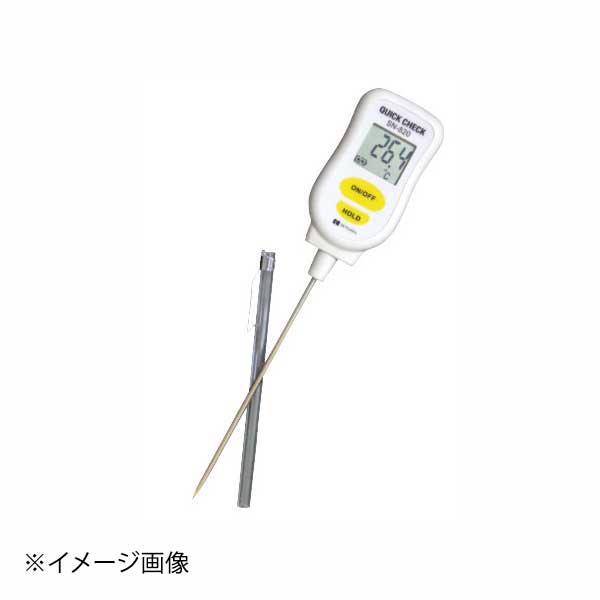 ●センサー先端を細くし、応答速度アップ（例：0→＋100℃を5秒以内に測定可能）●オートパワーオフ機能付（30分）●落下防止の磁石付●サイズ:43×20×H220、センサー部:φ3×112mm●測定範囲:－50～＋350℃●温度検知センサー:熱電対●精度:±8℃又は続取温度の±0.8%のいずれか大きい方（－50℃?＋150℃）±0.0075℃（＋151℃以上）±3℃（＋251℃以上）●最小単位:0.1℃（－9.9℃?＋199.9℃）その他は1℃200Lux未満バックアップ電池付●防水機能:IPX5●付属品:LR44ボタン電池×1個●電源:ボタン電池(LR44)×1個(付属)