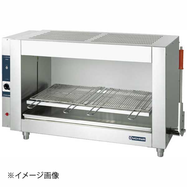 ●サイズ:1,020×450×H600mm ●重量:52.5kg ●焼面サイズ:790×420mm ●電気容量:3相200V 5.0kW ●リード線2メートルプラグ付き:接地3P-20A ●熱量調節:強・弱2段階切替 ●付属品:焼網×2枚、焼網台×1個、鉄久×2本