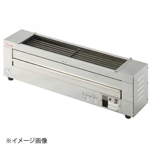 ●厨房はもちろん、百貨店、ホテルなどのイベント会場で威力を発揮する小型グリラー●サイズ:840×180×H260mm ●重量:13.5kg ●焼面サイズ:620×140mm ●ヒーター本数:6 ●最高火力:630℃ ●電気容量:3相200V 4.0kW ●リード線2mプラグ付:接地3P-20A ●熱量調節:強・弱2段階切替 ●付属品:鉄灸×2本