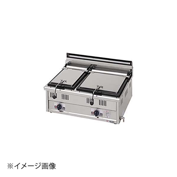 ●サイズ（間口×奥行×高さ＋バック）:750×600×270＋70mm ●鉄板サイズ:215×330mm・360×330mm ●ガス消費量:12.8kW ●ガス接続口:13mm