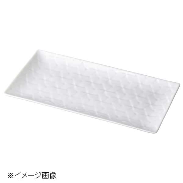 桐井陶器 モデルノ MODERNO 網代(あじろ) 網代 24cm長角皿 白 876-3501